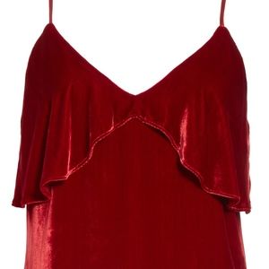ALICE + OLIVIA Vanessa Ruffle Velvet Camisole